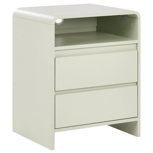 Beliani 2 Drawer Bedside Table DORRIGO Light Green