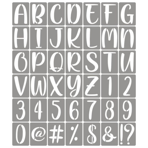 Moldes de Letras de 3 Polegadas para Pintura 42 Peças de Moldes de Letras e Números de Plástico para Sinalização em Madeira DIY
