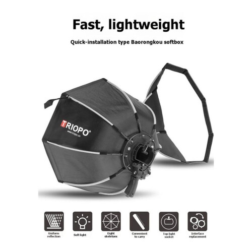 TRIOPO KS2-55cm Foldable Octagon Softbox Photography Diffuser for  V860III TT600 Speedlite Flash Light Without Grid 2