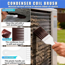 9 Pcs Air Conditioner Fin Comb Kit, AC Fin Comb Straightener Tool, HVAC Coil Cleaning Brush Set