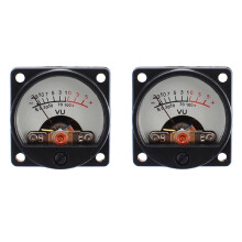 2 Stück VU-Meter mit Warmem Hintergrundlicht, Aufnahme-VU-Paneel-Meter, VU-Meter-Audiopegel-Meter für DIY HiFi-Stereo-Mischer