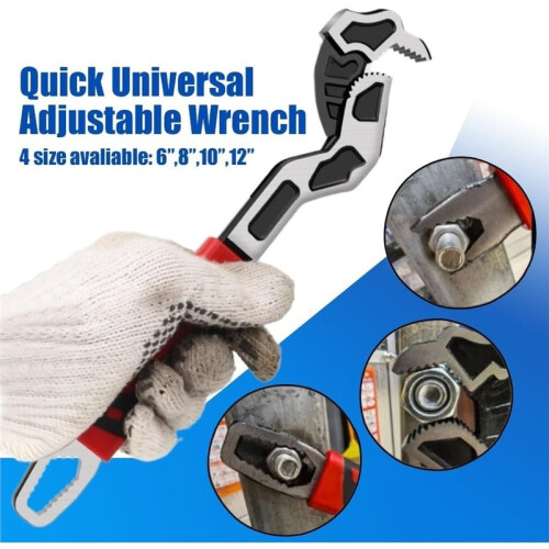 Universal Adjustable Wrench - 10", Double End Multifunctional, 45 Steel, 15-35mm Self-Adjusting, Enhanced Grip 1