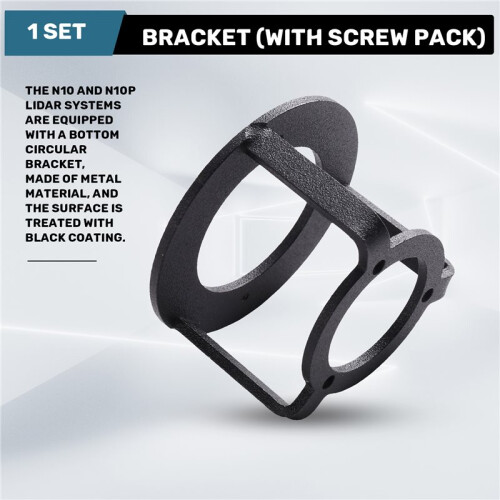 N10 and N10P Lidar Support Bottom Circular Support Metal Black Sprayed Finish 1