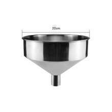 304 Stainless Steel Kitchen Funnel, 20cm Wide Mouth Metal Funnel for Liquid & Oil Rapid Transfer, 3.2cm Spout