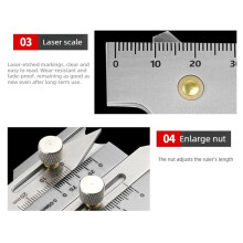 Welding Inspection Gauge 0-40mm Stainless Steel Measuring Tool with Angle Bite Depth