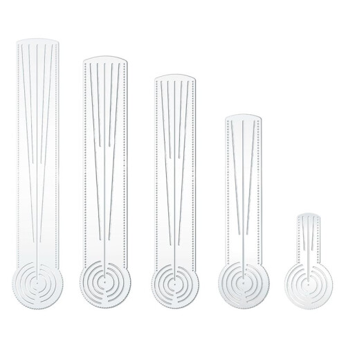 5 Pcs 3in1 Mandala Ruler Tool with Holes 5 Size Mandala Dot Art Circle Maker Compass Protractor Straight Dotting Ruler
