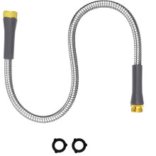 Short Metal Water Hose 3ft Connector 5/8"Stainless Steel Flexible Water Hose Extension Male to Female Leader Kink Free