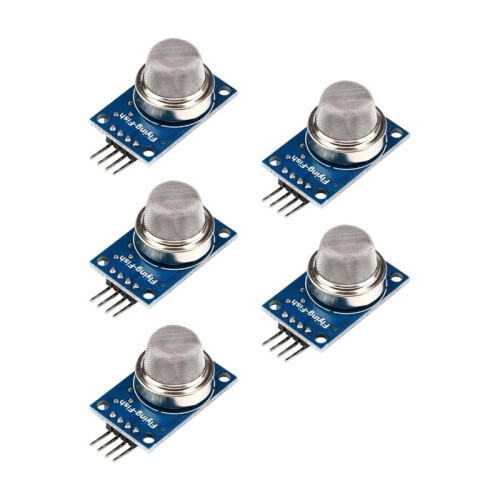 5Pcs MQ-2 Gas Sensor Module Smoke Combustible Gas Detection Board with Analog Digital Output Adjustable Sensitivity 5V