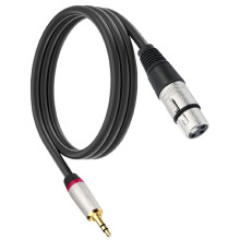 3.5mm TRS to XLR Female 3 Pin Microphone Cable Microphone Balanced Analog Mic Cord for Speaker Amplifier Mixer 1.8m