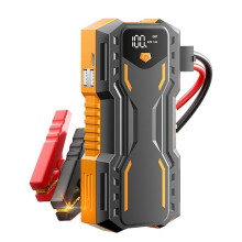 Car Battery Jumper Portable 12V Lithium Jump Box W/Jumper Cables, LED Display, LED Light, Power Bank 6000mAh