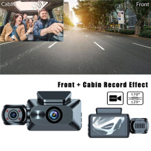 1080P Car Dash Cam Wifi 3 Channel Front Inside Rear Car Cam Night Vision Loop Recording Car Video Recorder Camera