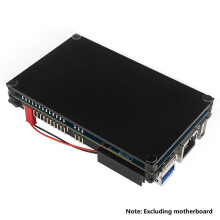 For Orange Pi 5 / 5B Aluminum Alloy Case Active & Passive Metal Cooling Enclouse with Fan Heat Sinks Protection