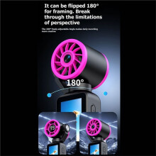2 in 1 Handheld Gimbal Camera with Cooling Fan 180 Handheld Pocket Camera Rotatable HD Vlog Action Camera 64GB E