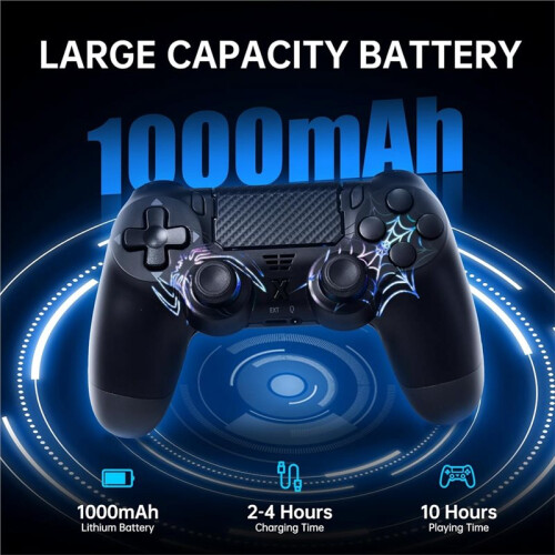 Draadloze Game Controller voor PS4/PC, Hall Effect Joystick, RGB Verlichting, 6-Axis Gyro, Touchpad Game Controller Wit 1