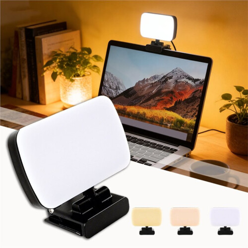 Video Conference Portable LED Video Light Laptop Computer Webcam Light Call Lighting Clip for Live Streaming 2