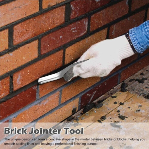 2 Pcs Double Ended Brick Jointer, Brick Jointer Tools for Masonry, Bricklaying (1/2" X 5/8") 1