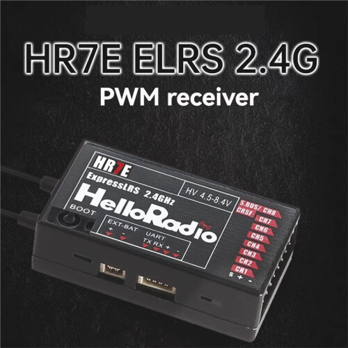 HR7E 2.4GHz ELRS PWM Receiver ExpressLRS Protocol High Sensitivity Long Range RX for Fixed Wing RC FPV Drones 2