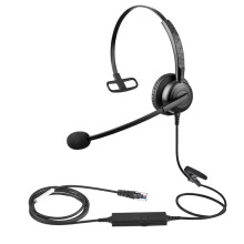 Wired Landline Phone Customer Service Single-Sided Headset Adjustable Operator Dedicated Headphones RJ Connector