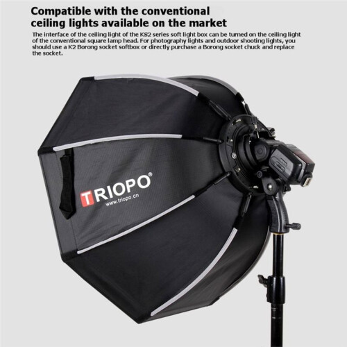 TRIOPO KS2-65cm Foldable Octagon Softbox Photography Diffuser for  V860III TT600 Speedlite Flash Light Without Grid 1