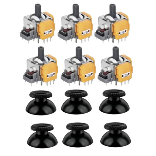 6PCS Replace Hall Joystick+Cap for PS5 GamePad Hall Electromagnetic 3D Analog Joystick High Precision Hall Thumb Sticks 1