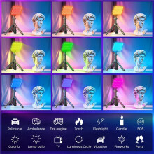 RGB Full Color Video Light 2500-9000K Fill Light for Camera Smartphone Photography Video Live Streaming 3000mAh Battery