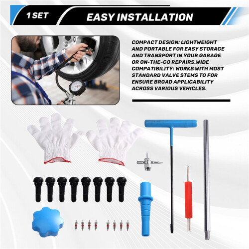 23PCS Car Tire Valve Stem Installation Tool Kit Valve Core Puller Set for Repair with Maintenance Tools 2
