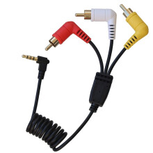 3.5mm to AVI AV Cable - Coiled Cable for  DCR-VX2000E, Compatible with AGS/ImmersionRC PowerPlay DVR