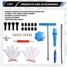 30PCS Car Tire Valve Stem Installation Tool Kit Valve Core Puller Set for Repair with Maintenance Tools