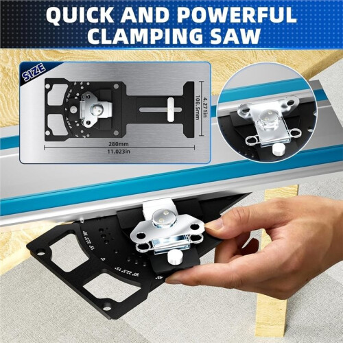 Adjustable Track Saw Square, for  Track Saw Track Square for PrecisionBevel Cutting, 90 Right Angle Guide 1