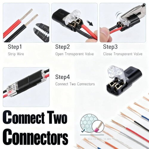 150 Pcs Double Wire Plug in Connector with Locking Buckle,Quick-Clip Fasteners Multi-Purpose Snap  Blocks 1