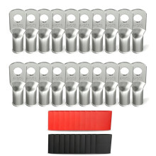 20PCS 4AWG-5/16 Marine Grade Wire Terminals, Double Wall Heat Shrink Tubing, Heavy Duty Cable Lugs,Tubular Terminal