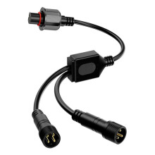 Y-Splitter Cable for Outdoor Flood Lights 4Pin Waterproof Connector for Yard Patio,1 Female to 2 Male