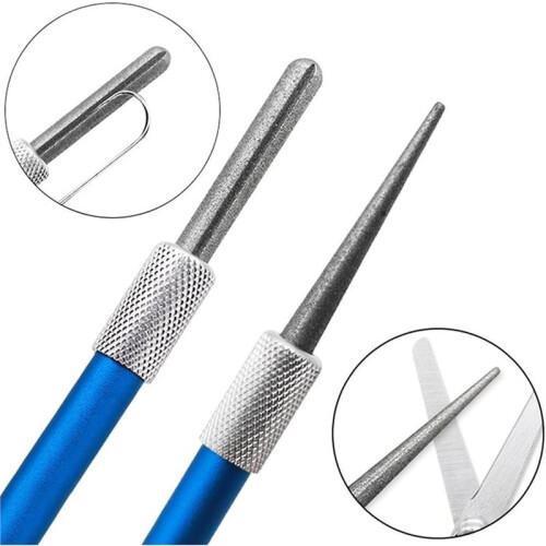 2Pcs Serrated Knife Sharpener, Retractable Diamond Sharpening Rod Multifunctional Knife Sharpening Tool 1