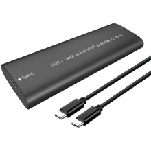 Obudowa SSD M.2 NVMe NGFF 10Gbps, Pudełko HDD M.2 do Zewnętrznej Obudowy SSD USB 3.2 Type-C dla 2230/2242/2260/2280 Czarna