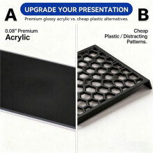 30 Pack Modular Acrylic Graded Card Display Risers, Black Trading Card Stands for Showcase & Sorting