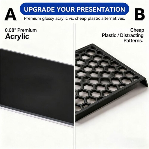 30 Pack Modular Acrylic Graded Card Display Risers, Black Trading Card Stands for Showcase & Sorting