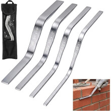 BrickTuck Pointing Trowel Tool - 4-Piece Stainless Steel Double Ended Bricks Jointer Cement Tools Set for Masonry