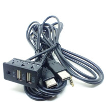 Auto Dashboard Flush Mount USB Poort Paneel Auto Boot 150cm Kabel Adapter 3Poort Universeel voor voor voor