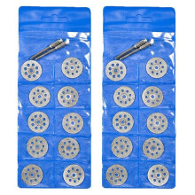 Whetstone Cutting Wheel Set for Rotary Tools - 20pcs 20mm Blades with 4 Rods Flathead Screwdriver