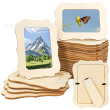 10 Pack Houten Fotolijsten, Kleine Staande Fotolijst voor DIY Houten Decoratieve Kunst, Verjaardagsgeschenken, Golfvorm