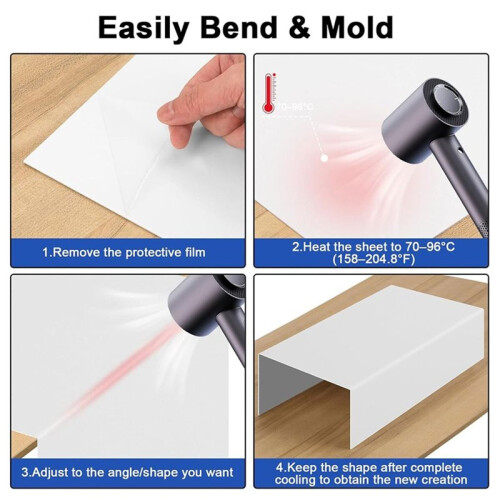 4Pack White ABS Plastic Sheet 12" X 16" X 1/8" 3MM Tensile ABS Moldable Plastic Panel for Crafts, DIY, Signs 2