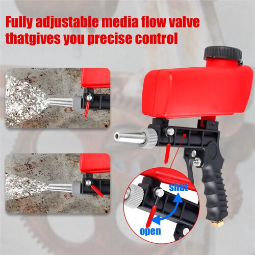 90psi Adjustable Pneumatic Sandblasting Gun Set Portable Home DIY Sandblasting Machine 2