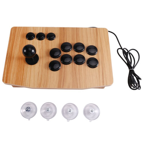 Massief Houten Arcade Joystick USB Game Controller voor PC Telefoon Retro Vechtspelconsole voor PC