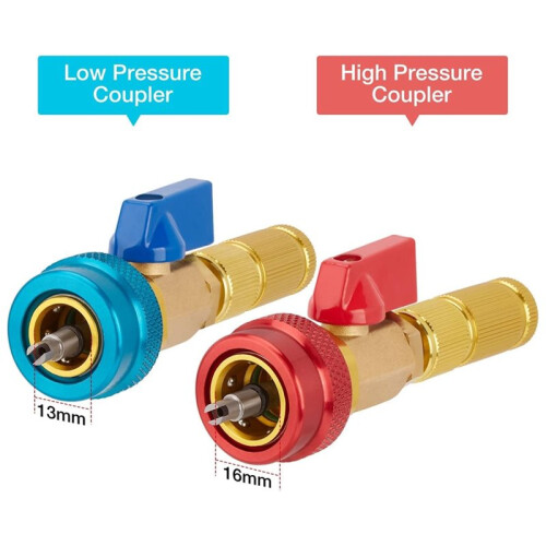 R134A Quick Valve Core Remover Set for High/Low Pressure Refrigerant Air Conditioner Tool 1