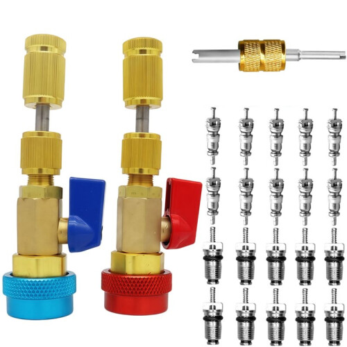 R134A Quick Valve Core Remover Set for High/Low Pressure Refrigerant Air Conditioner Tool 2