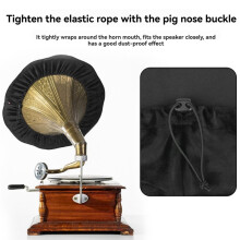 Universal Dust Cover for Gramophone Horn, CD Player Reel Tray Protective Cover Foldable Sleeves for Gramophone, Small