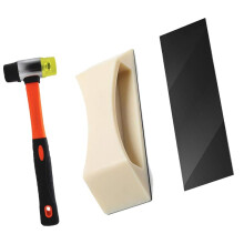 Floor Tapping Block Installation Tool Kit with Double Rubber Mallet Anti-Slip Pad for Wood Flooring Installation