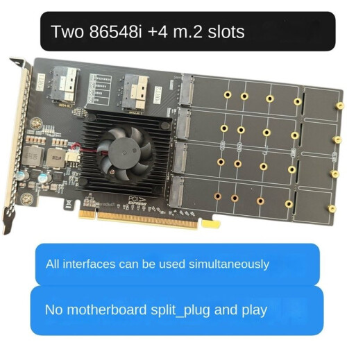 High Speed PCIe Extension Card Adapter PLX8749 Non-Split Converter, PC U.2 SSD GPU Expansion Card with Compatible Module 1