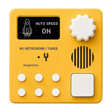 M1 Electronic Metronome Tuner Stand 10 Rhythms with OLED Screen for Guitar Drums Piano Rechargeable