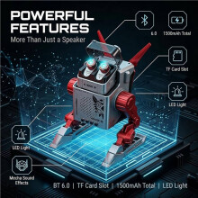 2-in-1 Mechanical Speaker with Wireless Headphones, LED Breathing Light,Sound Quality Speaker Desk Decor Silver